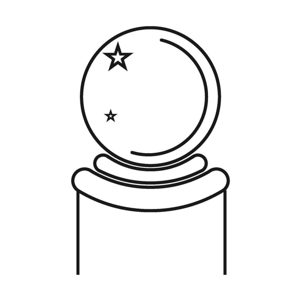 Magic crystal ball icon vector