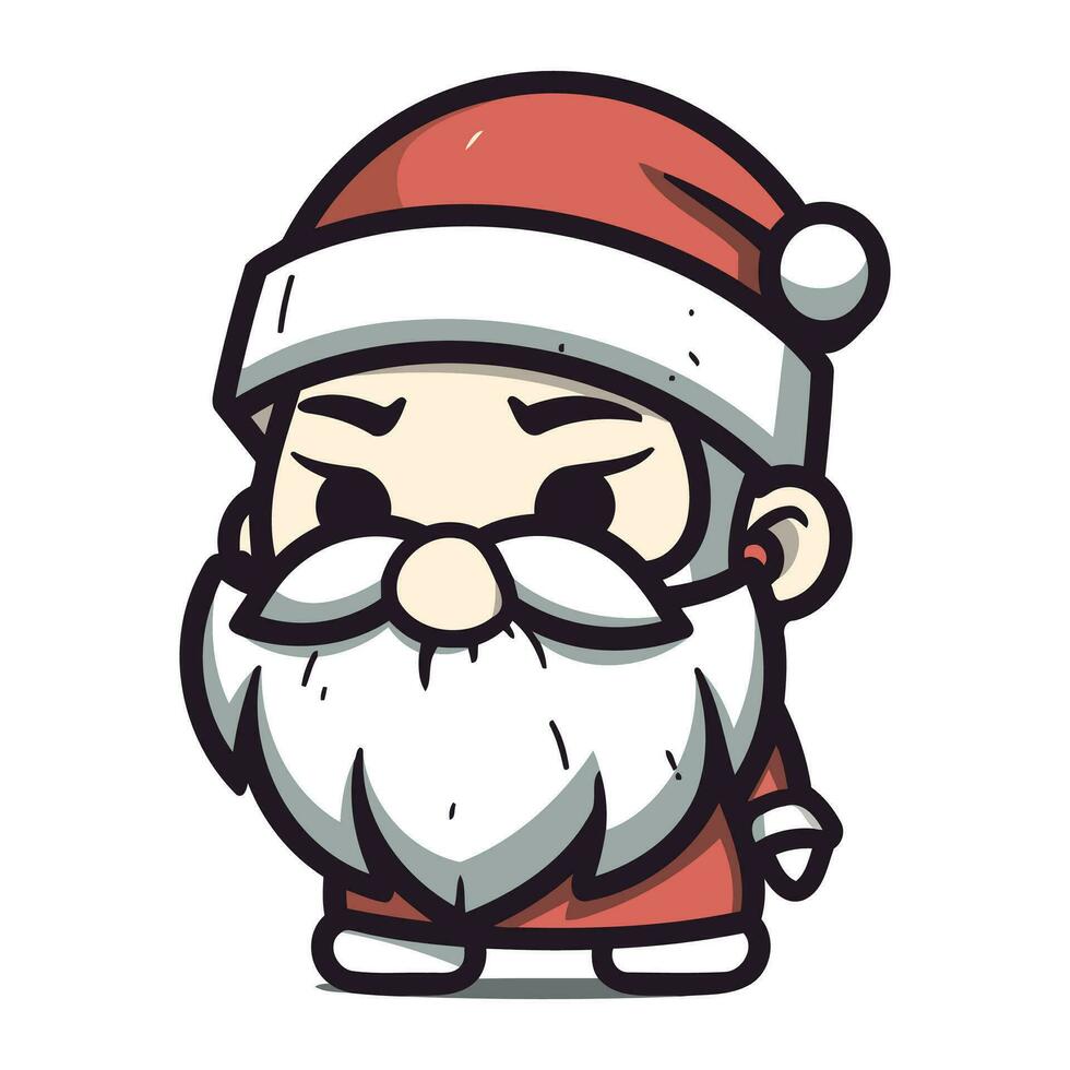 Santa Claus Cartoon Character Vector Illustration. Christmas and New Year Concept