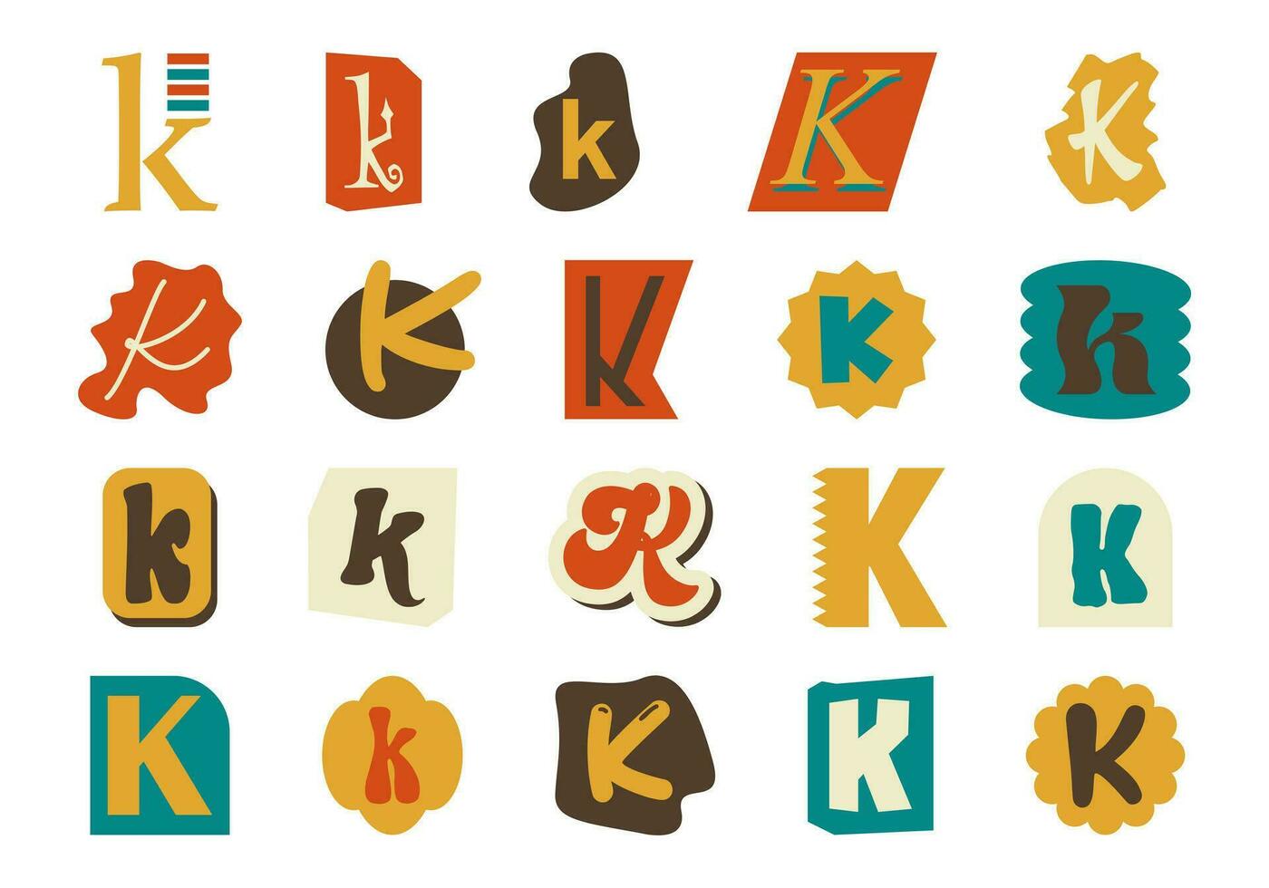 Alphabet Ransom Note K Set vector