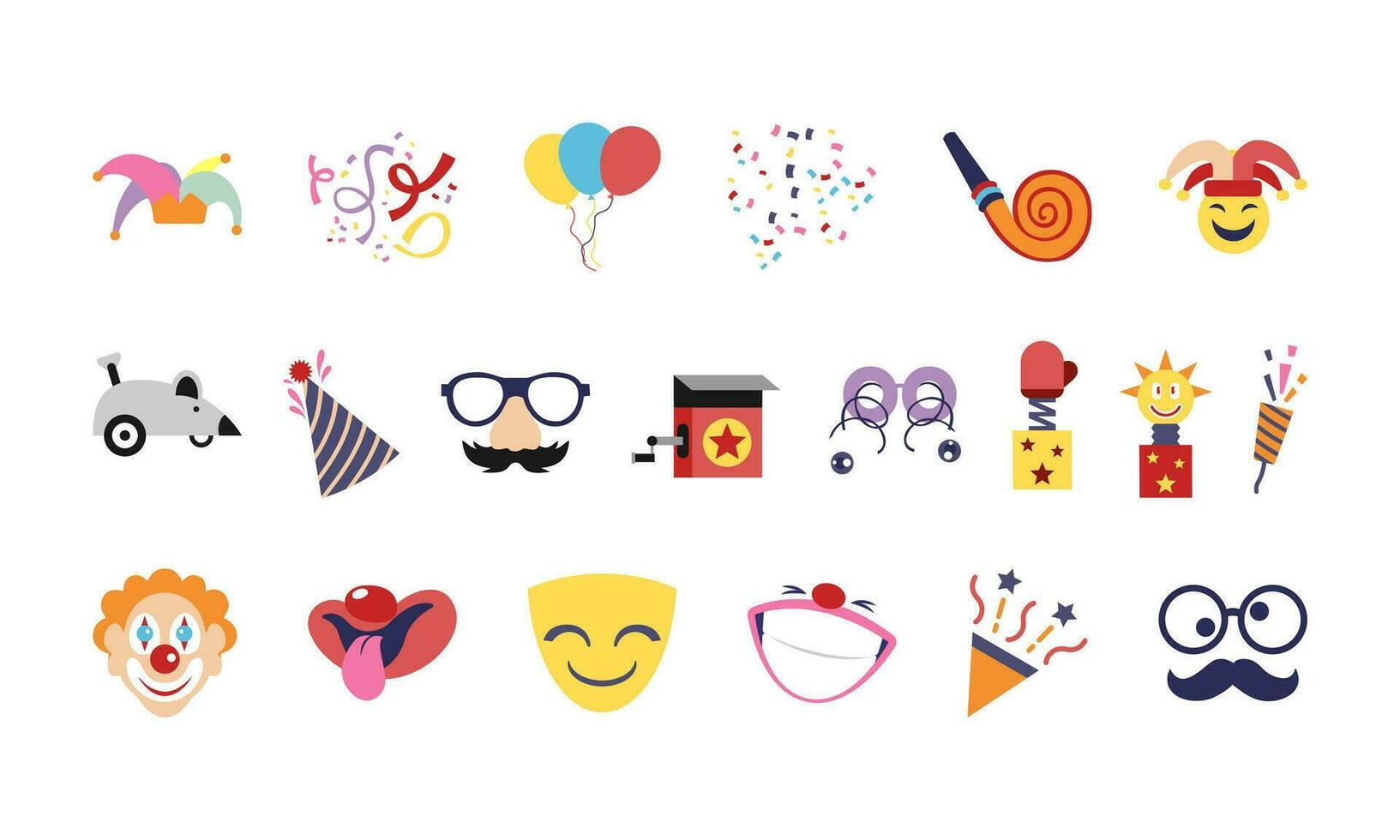 April Fools Day Element Set vector