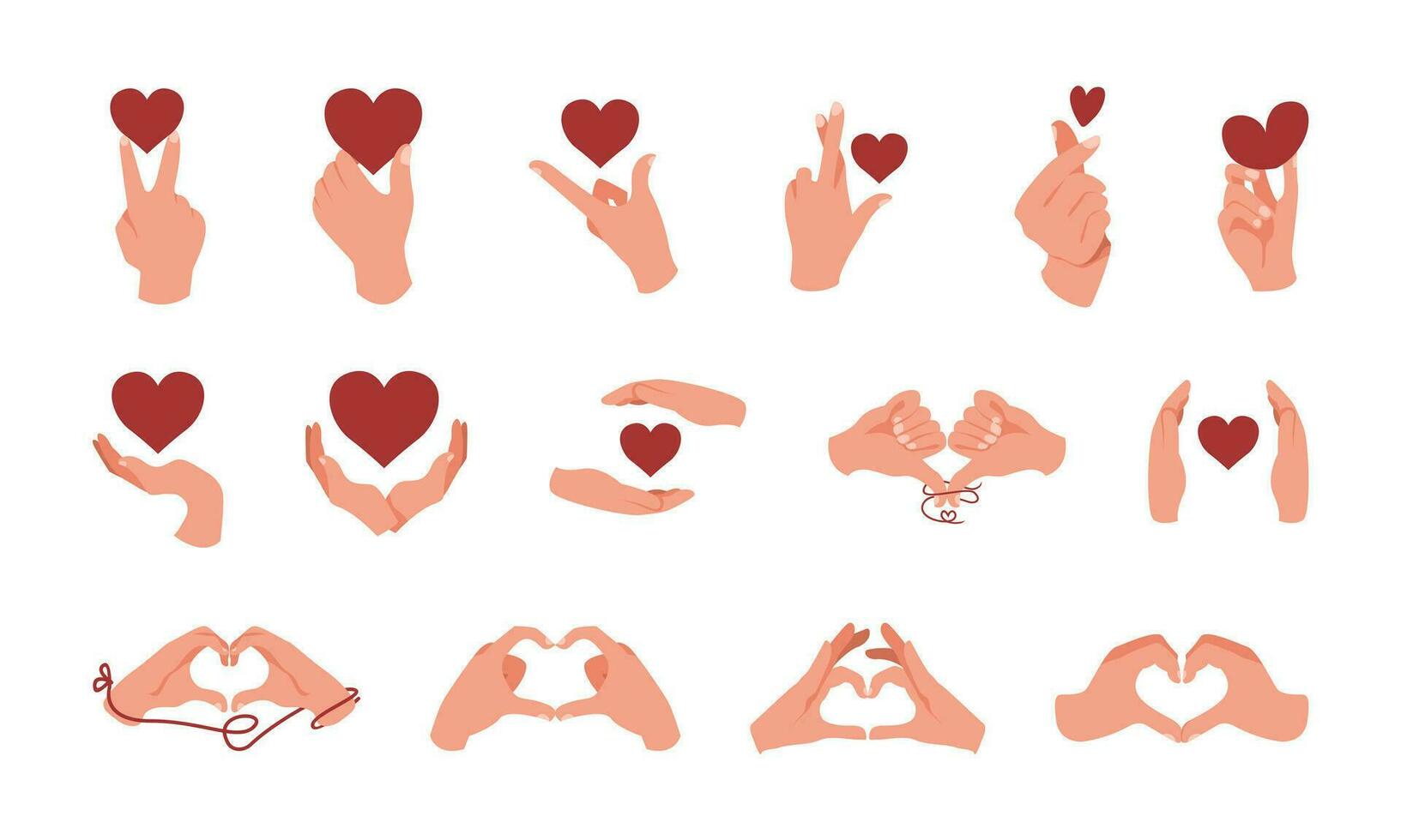 Hand Love Illustration Element Set vector