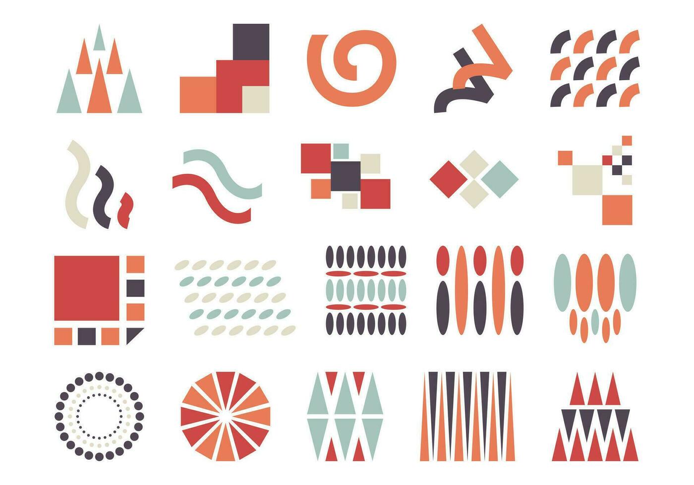 Abstract Shape Pattern Elemenent Set vector