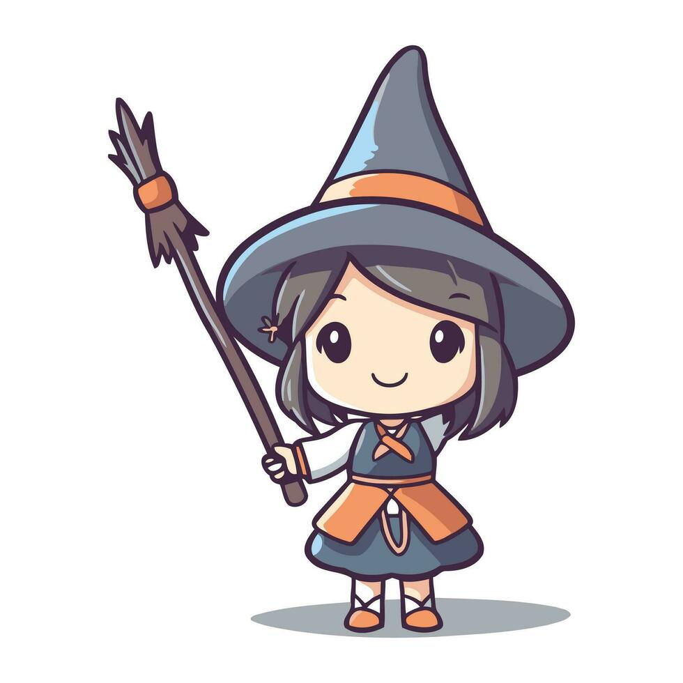 Witch character cartoon style vector illustration for your web site design. logo. app. UI.