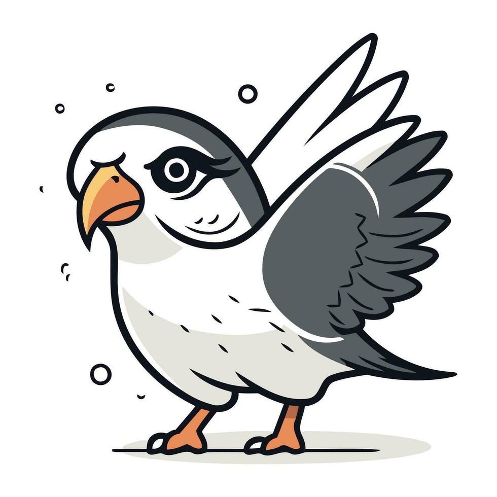 Paloma vector ilustración. dibujos animados estilo. linda pájaro.