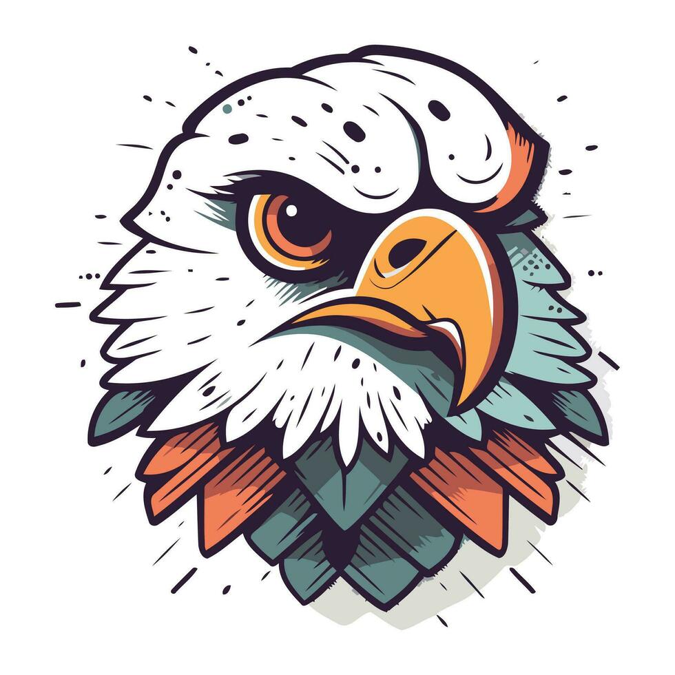 águila cabeza vector ilustración. aislado en un blanco antecedentes.