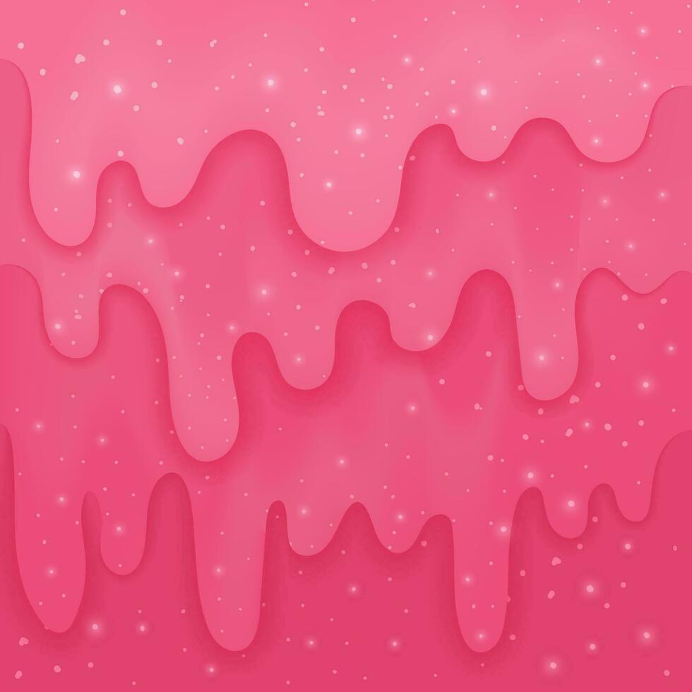 Abstract square background with glitter slime and flares. Glossy bright pink texture for social media post, ad, cover, banner, poster, card, Happy Birthday invitation and etc. Vector illustration.