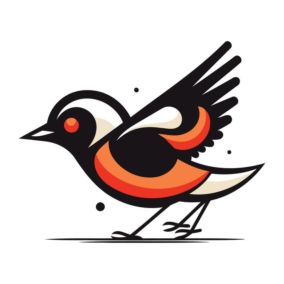 piñonero pájaro aislado en blanco antecedentes. vector ilustración en dibujos animados estilo.