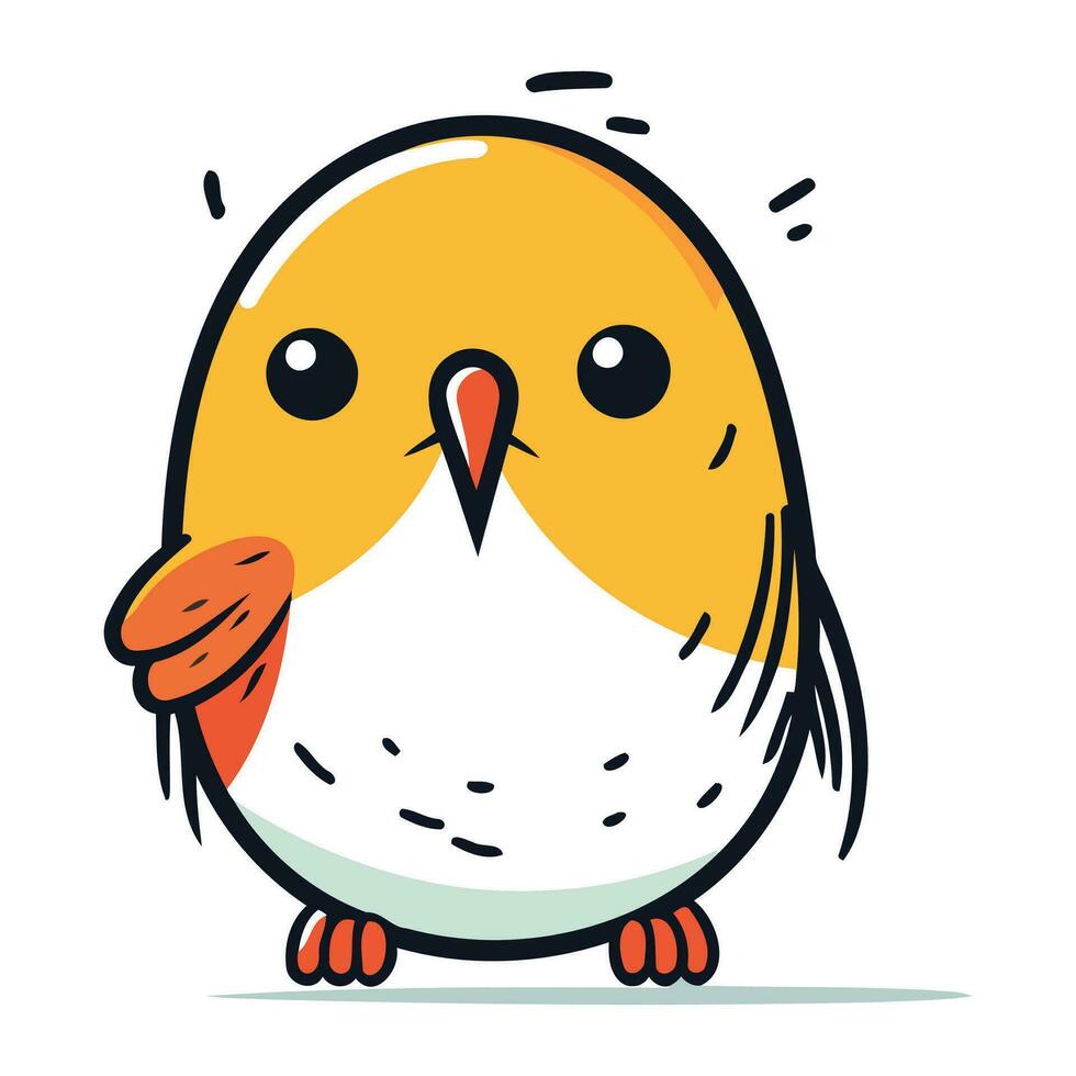 Cute cartoon bird. Vector illustration isolated on a white background.