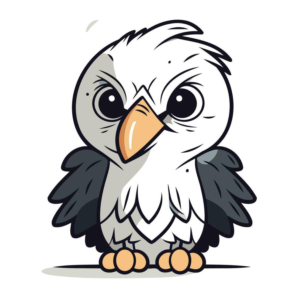 Illustration of a Cute Owl on a White Background   Vector