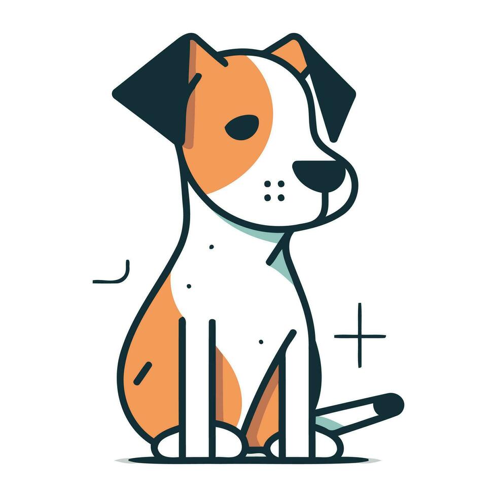 Jack russell terrier vector illustration. Flat style design.