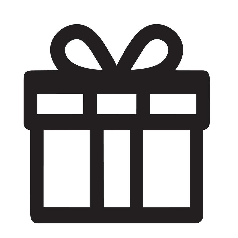 Vector gift box icon, Christmas pictogram.