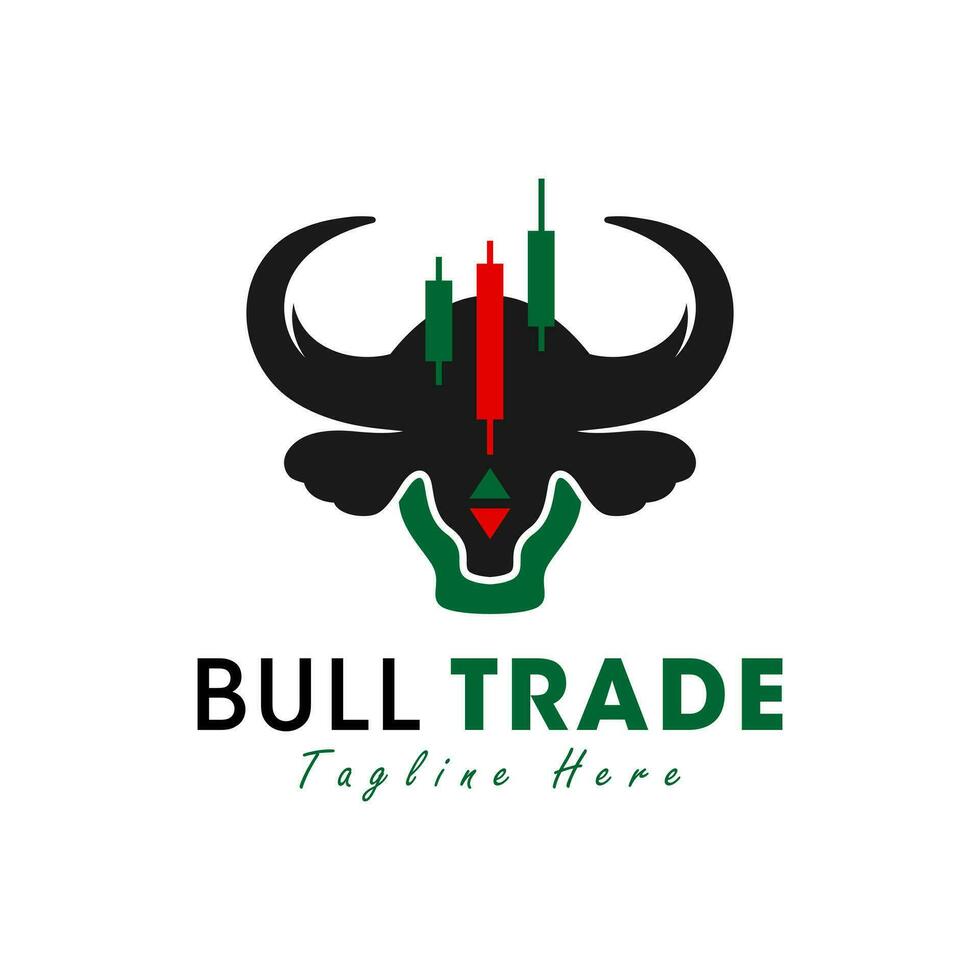 bull head trading vector illustration logo