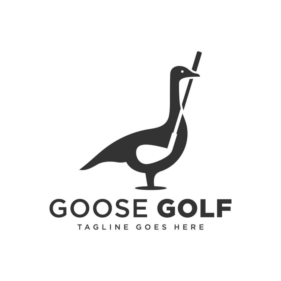 goose golf sport illustration logo vector