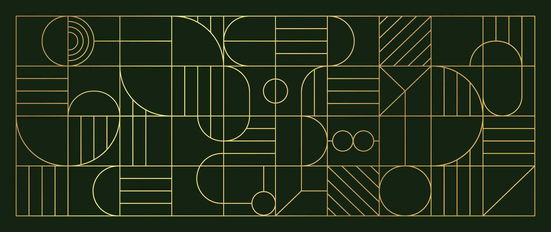 Luxury geometric gold line art and art deco background vector. Abstract geometric frame and elegant art nouveau with delicate. Illustration design for invitation, banner, vip, interior, decoration. vector