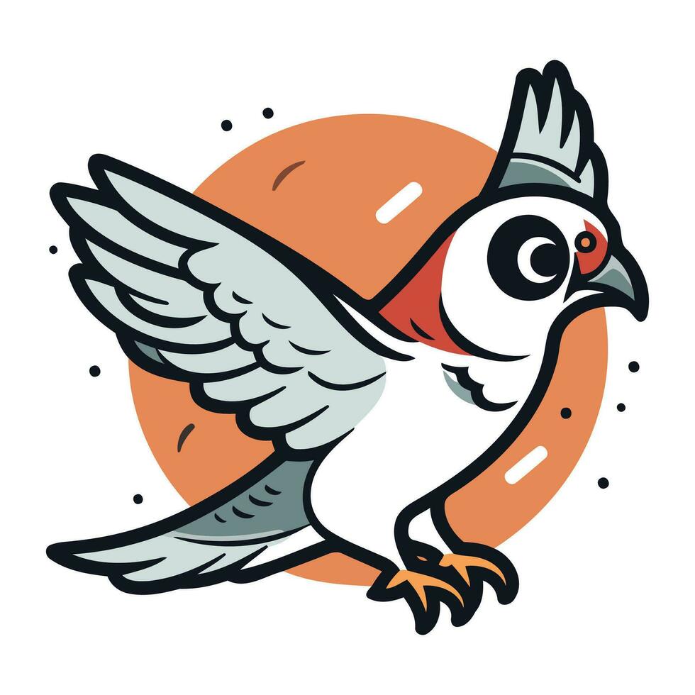 Pigeon vector illustration. Hand drawn doodle style.