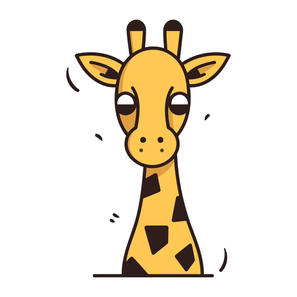 Cute cartoon giraffe. Vector illustration isolated on white background.