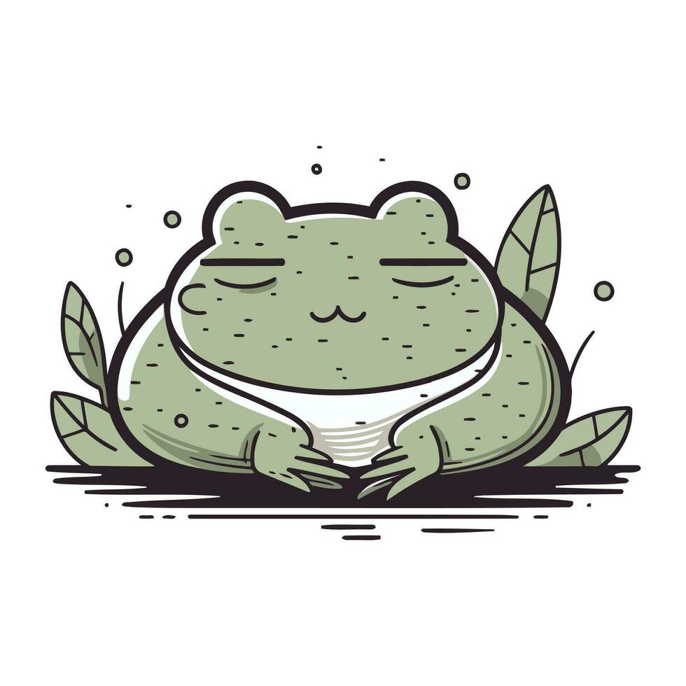 Frog cartoon icon. Vector illustration of a cute frog cartoon character.