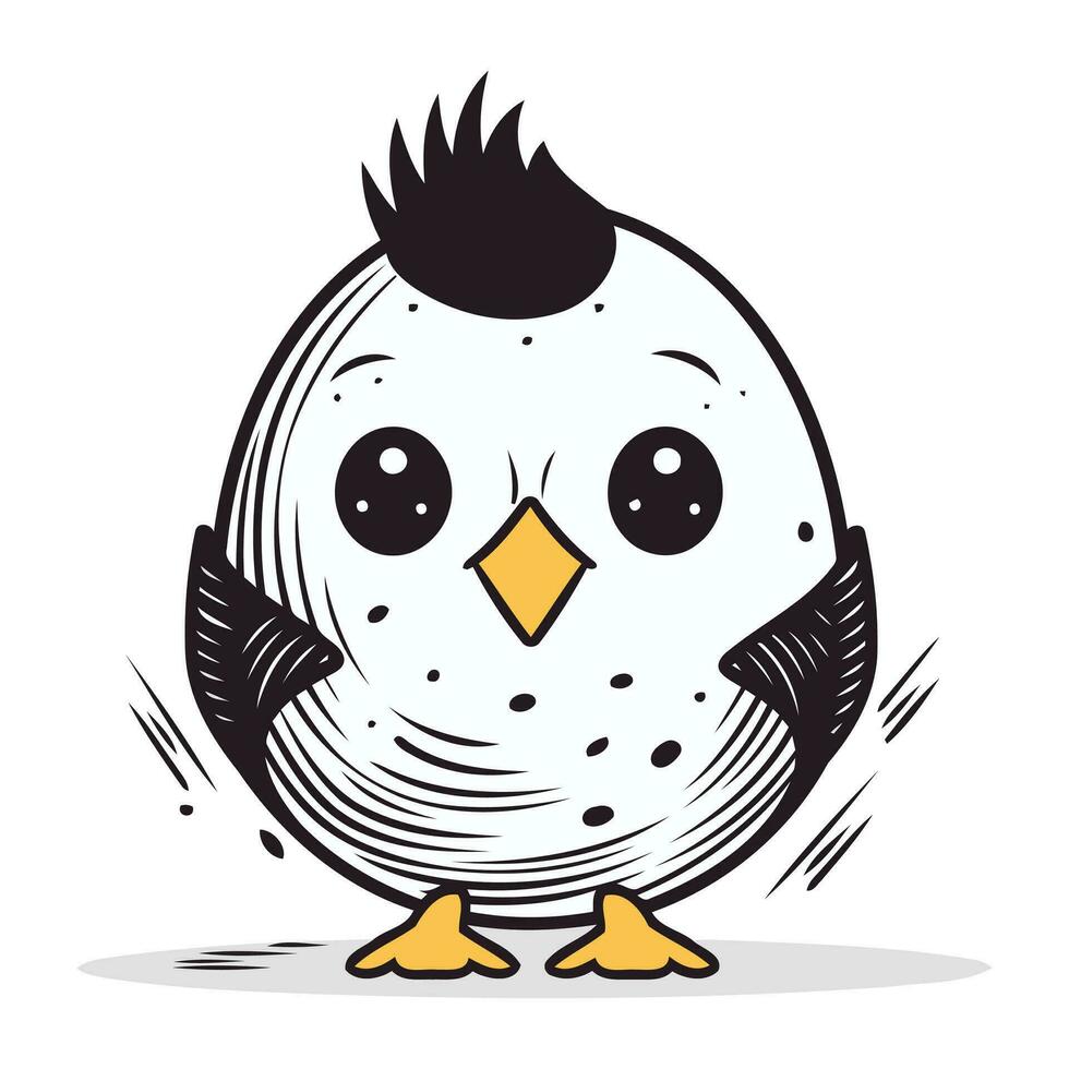 Cute cartoon chick. Vector illustration isolated on a white background.