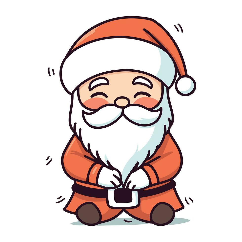 Santa Claus   Cartoon Character Vector Illustration. Christmas and New Year Concept