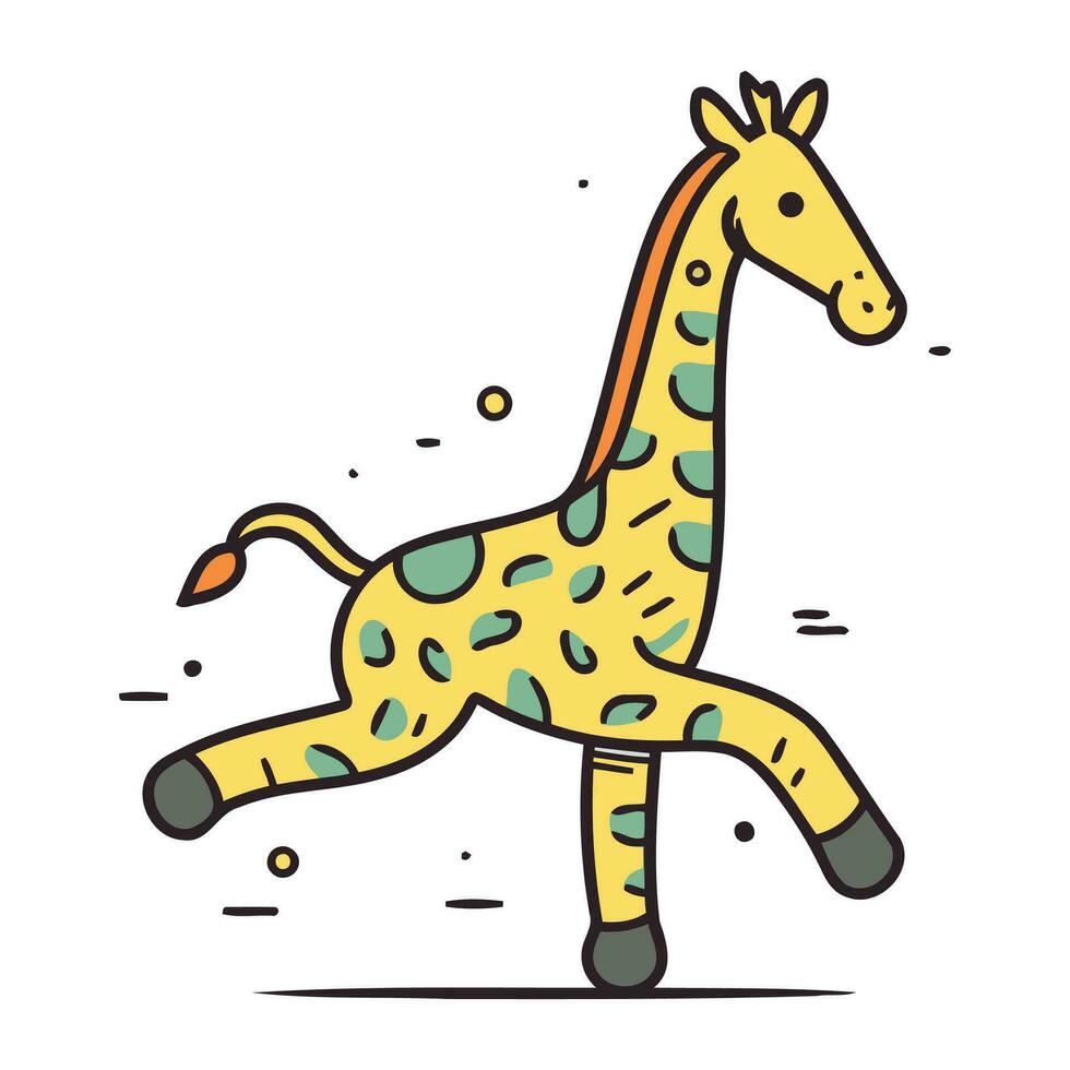 Cartoon giraffe. Vector illustration isolated on a white background.