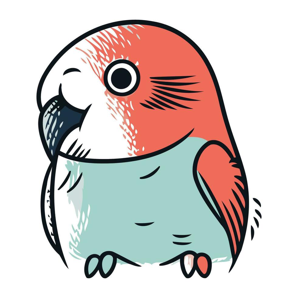 Cute cartoon parrot. Vector illustration of a cute parrot.