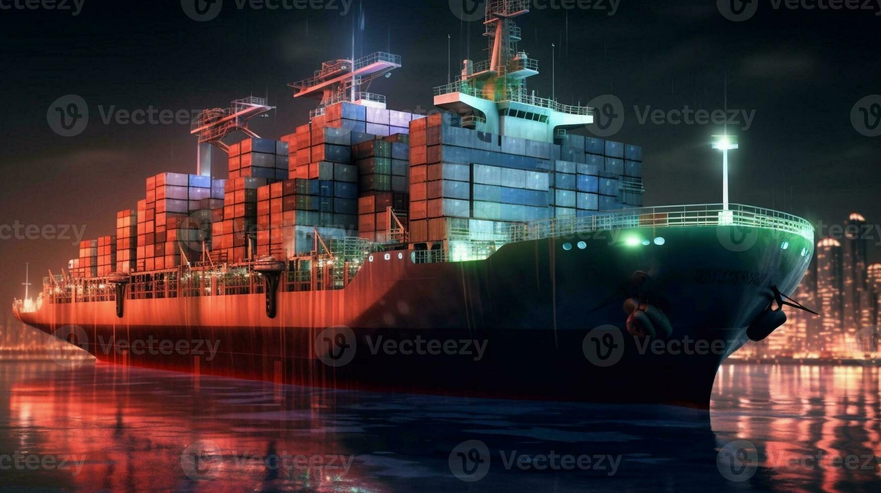 3D CG rendering of the transportation ship Generative AI photo