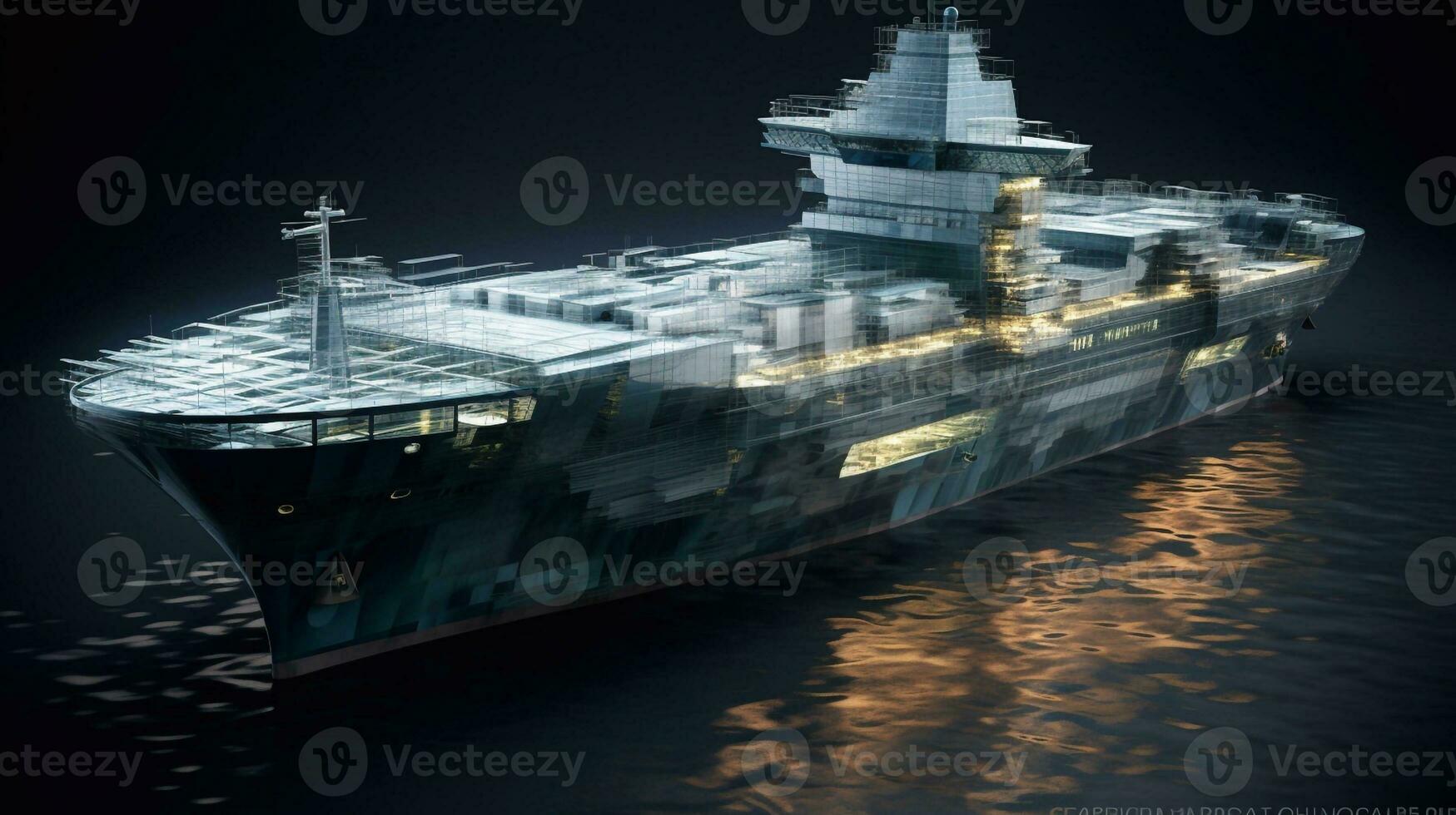 3D CG rendering of the transportation ship Generative AI photo
