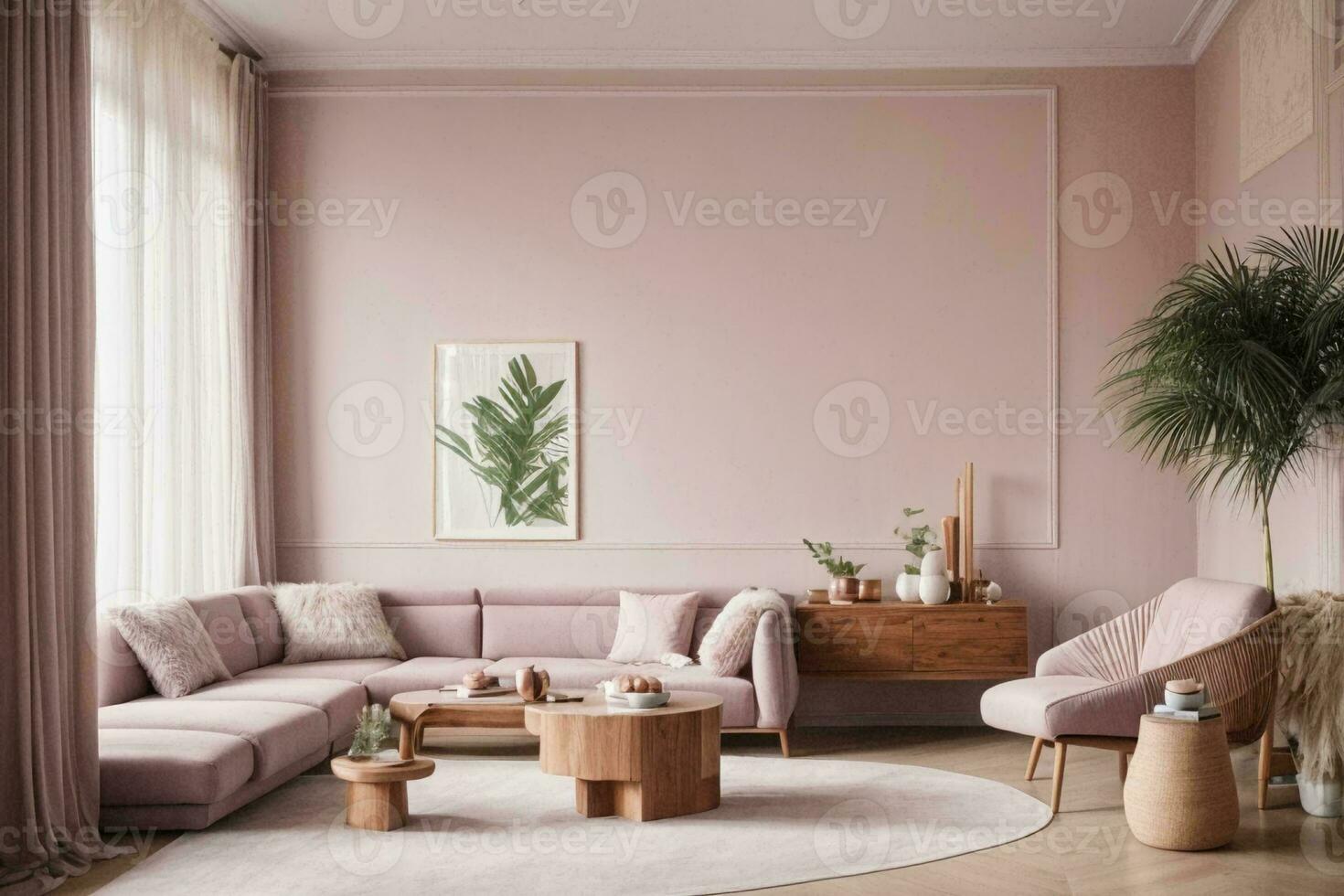 modern creative living room interior design backdrop ideas concept house beautiful background. AI Generative photo