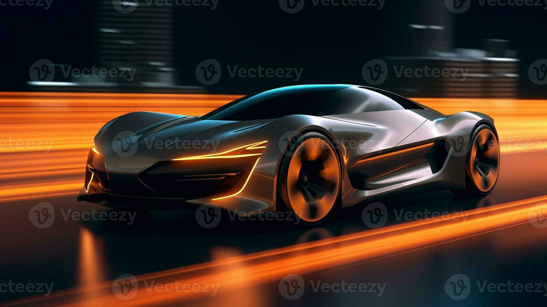 Futuristic Car Model Digital Art, Concept Art, 3D Render Generative AI photo