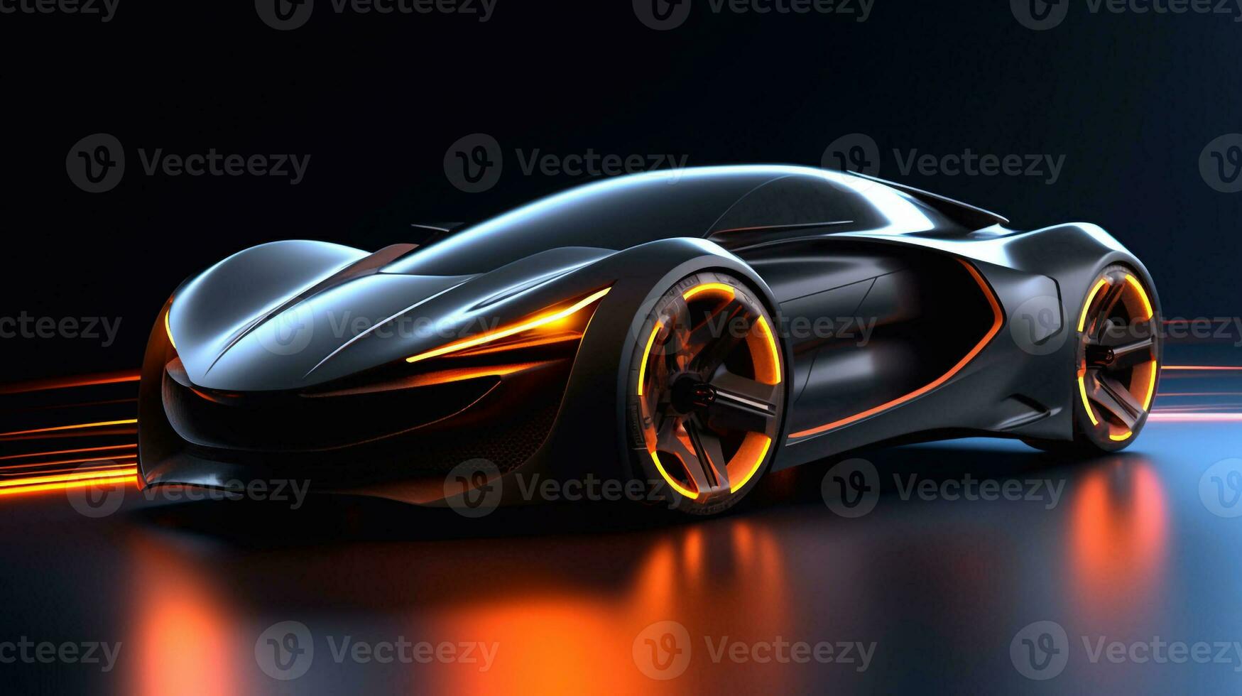 Futuristic Car Model Digital Art, Concept Art, 3D Render Generative AI photo