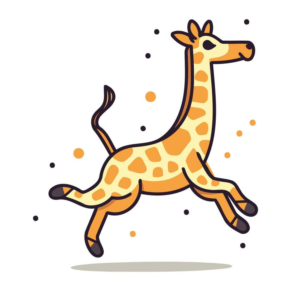 Giraffe cartoon vector illustration on white background. Cute giraffe icon.