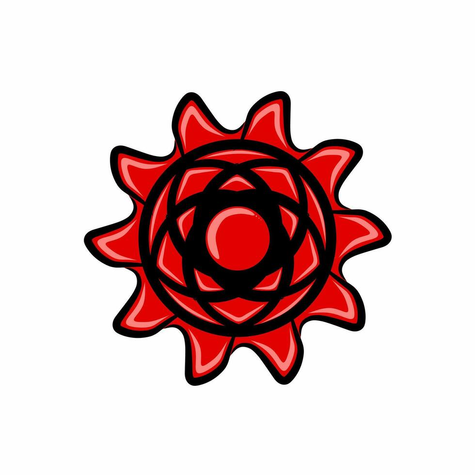 Vector Image of Red Blooming Flower.