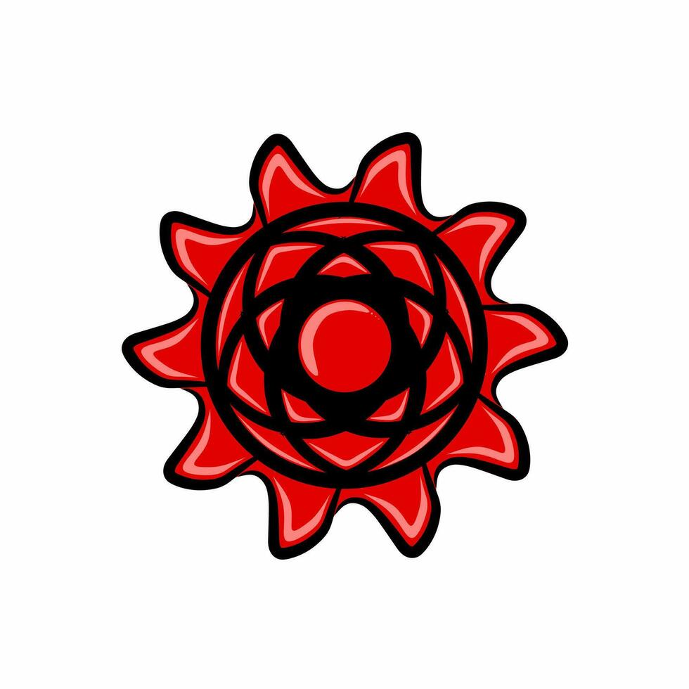 Vector Image of Red Blooming Flower.