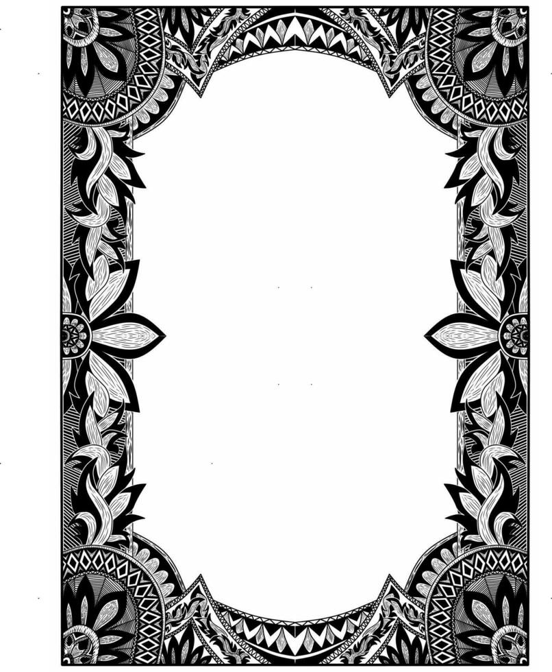 The Beauty of the Frame covered in Leaves and Flowers is truly Beautiful and Unique. vector