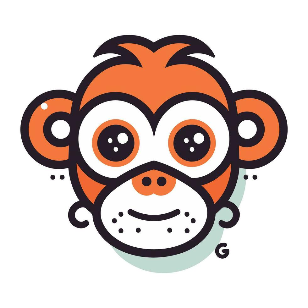 Cute cartoon monkey. Vector illustration in doodle style.