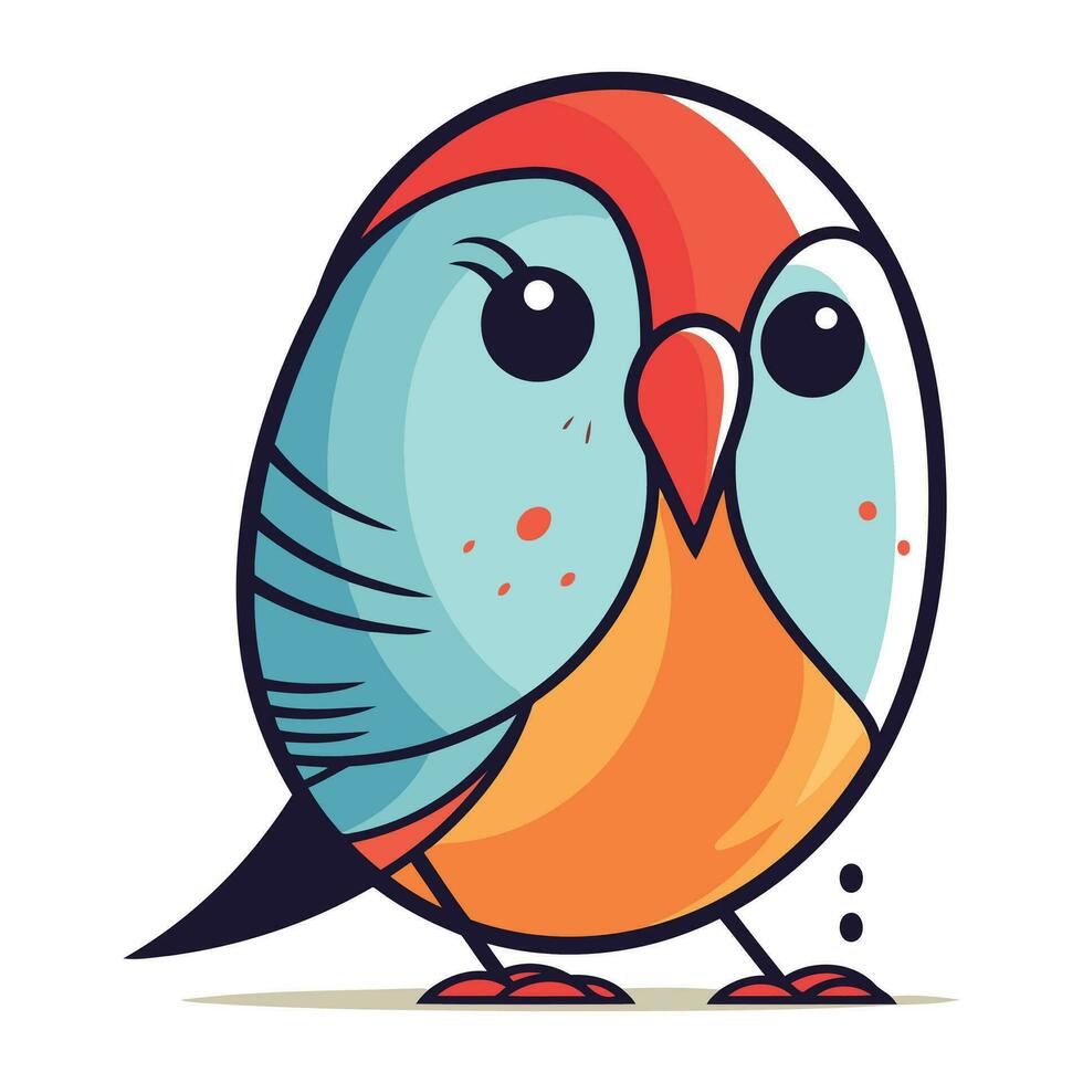 Cute cartoon bird. Vector illustration isolated on a white background.