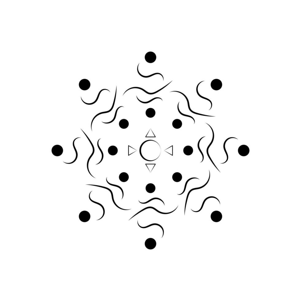 Black and white abstract vector art, circle pattern, illustration of geometric shapes