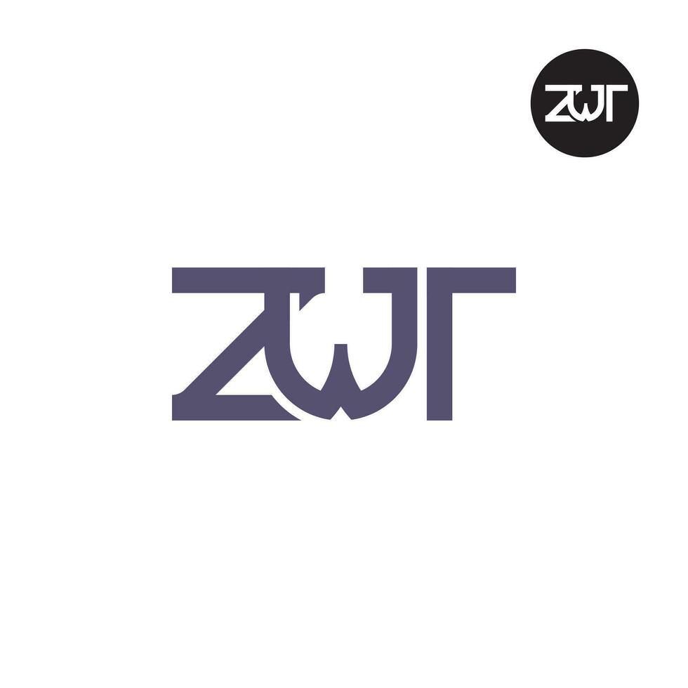 letra zwt monograma logo diseño vector