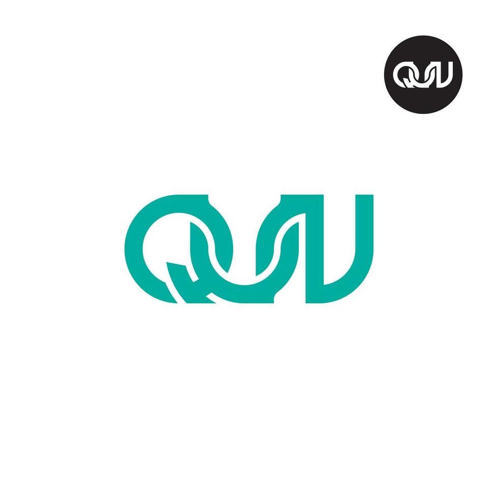 Letter QUN Monogram Logo Design vector