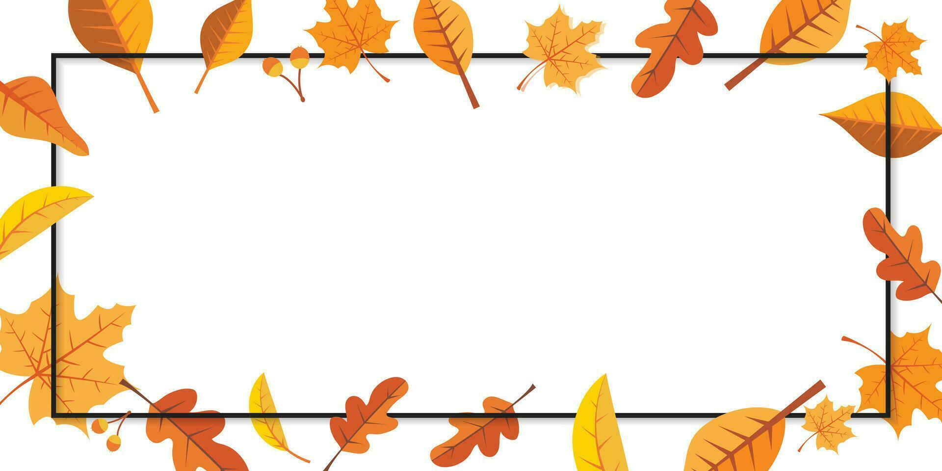 thanksgiving leaf border perfect for banner, poster, card templates. vector