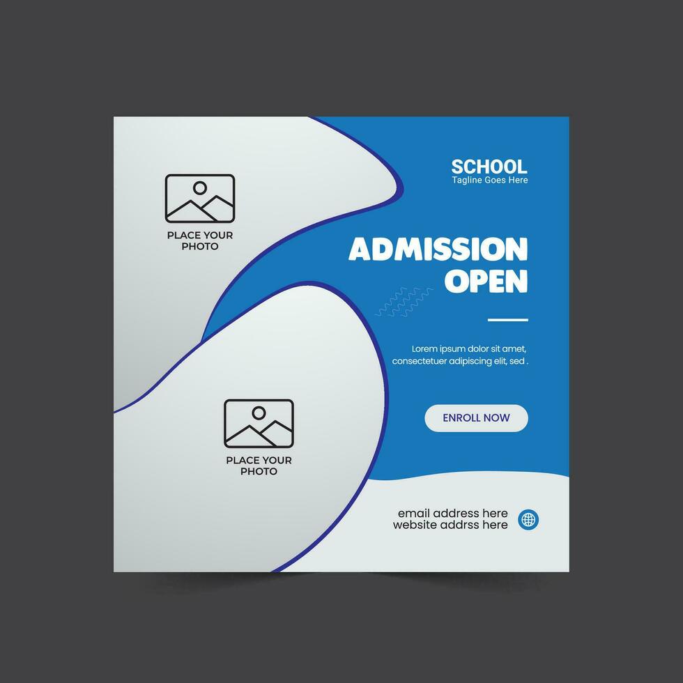 Admission Open, Admission going on, College Admission, School Admission Marketing Social Media Post template design vector