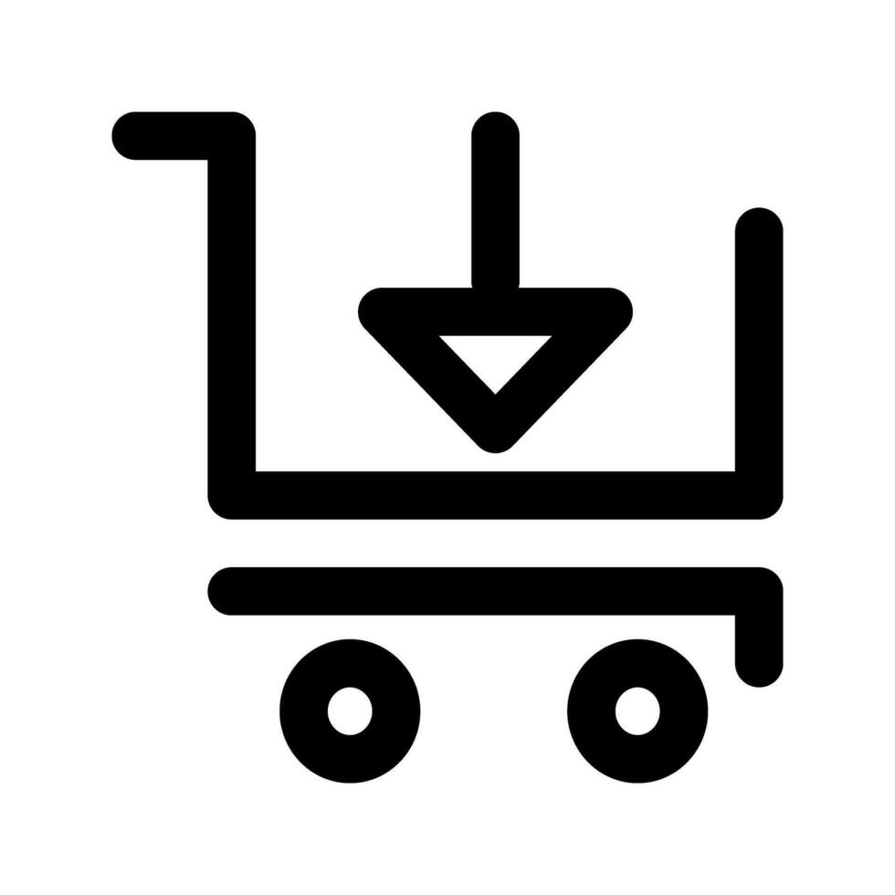 add cart Icon Vector. Outline Shopping Cart Sign. Isolated Contour Symbol Illustration vector