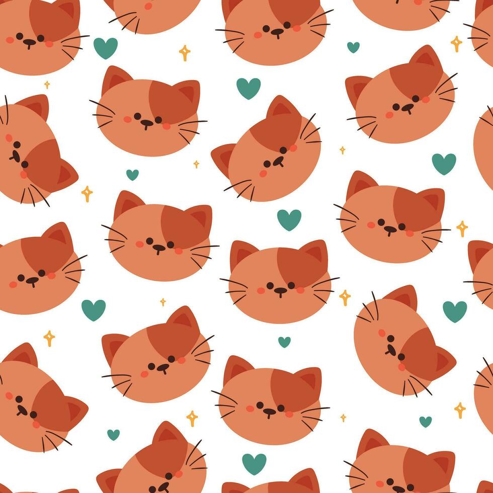 seamless pattern cartoon cats. cute animal wallpaper illustration for gift wrap paper vector