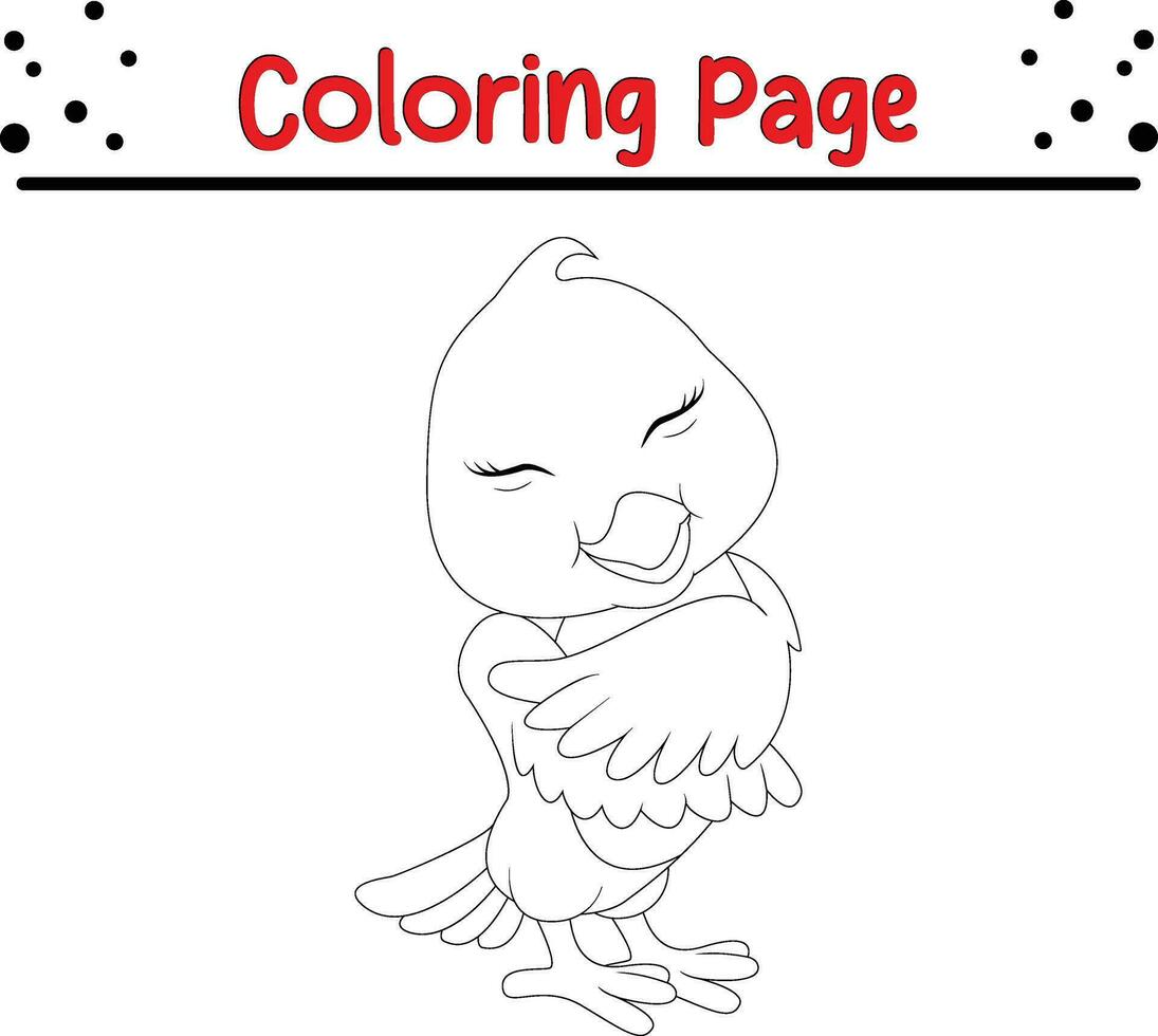 Baby Bird coloring page for kids vector