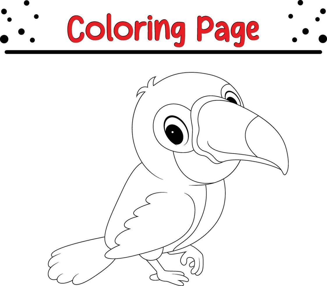 Toucan coloring page. Bird coloring book for kids vector