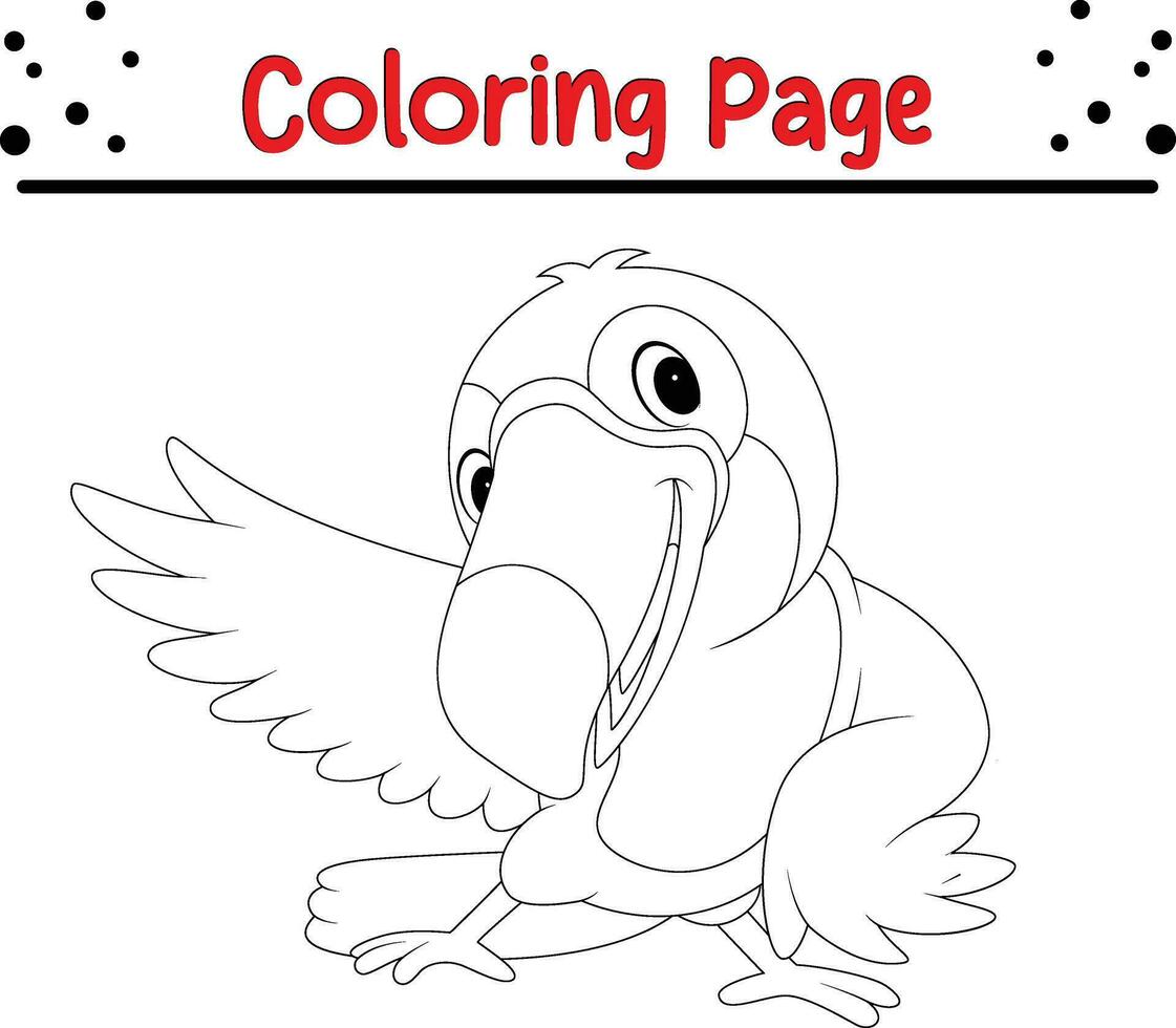 Toucan coloring page. Bird coloring book for kids vector