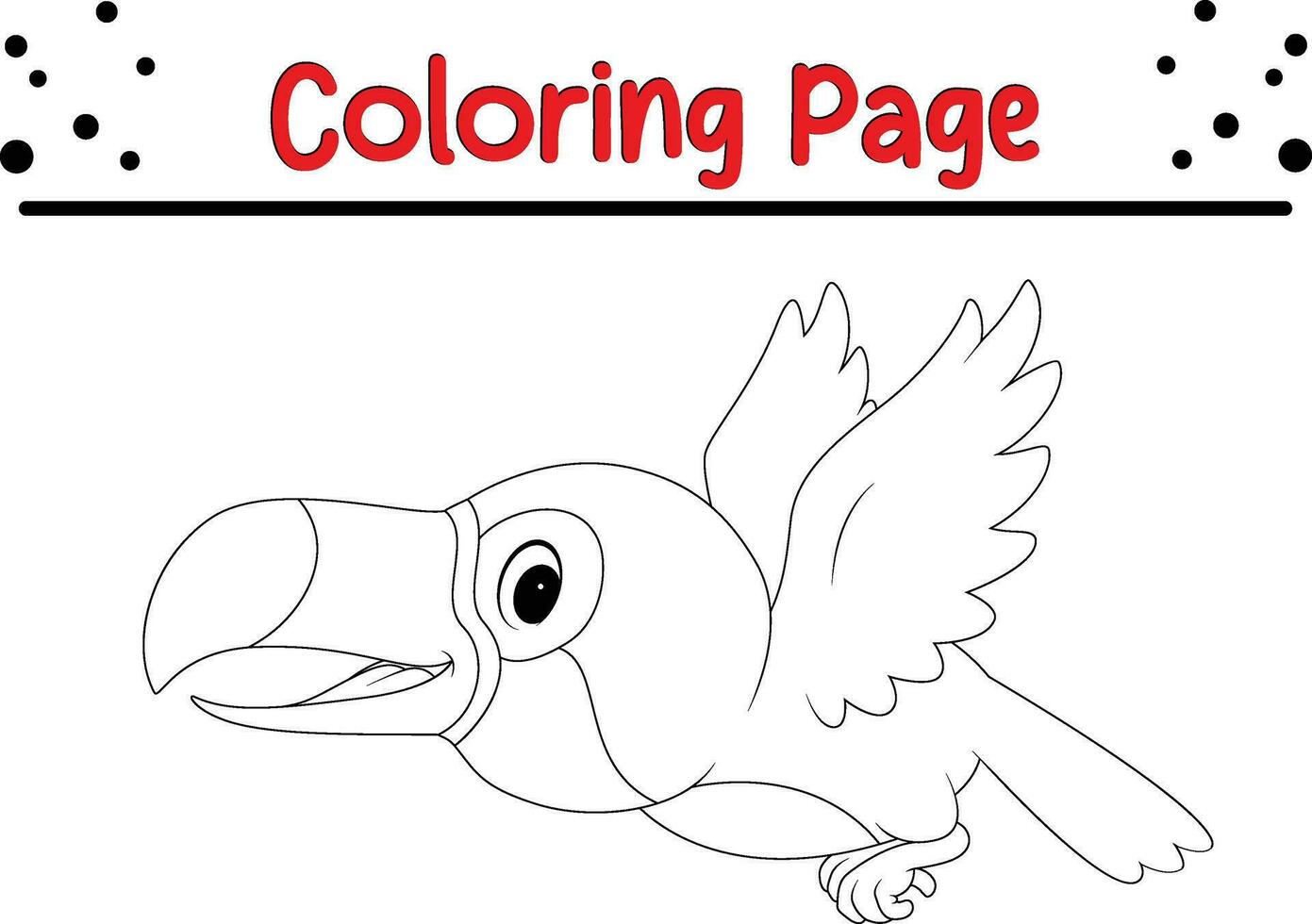 Toucan coloring page. Bird coloring book for kids vector