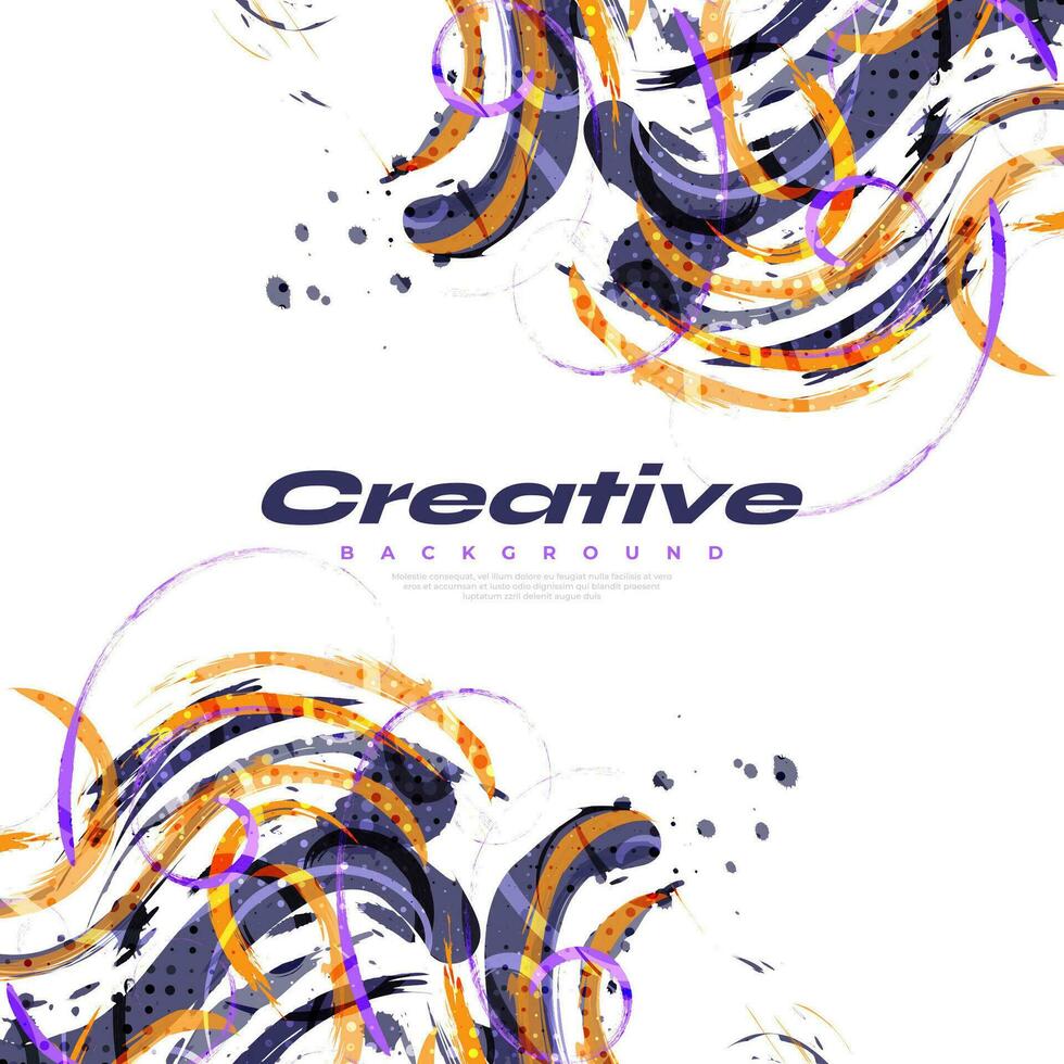 Abstract Watercolor Brush Background with Halftone. Brush Stroke Illustration for Banner or Poster. Scratch and Texture Elements For Design vector