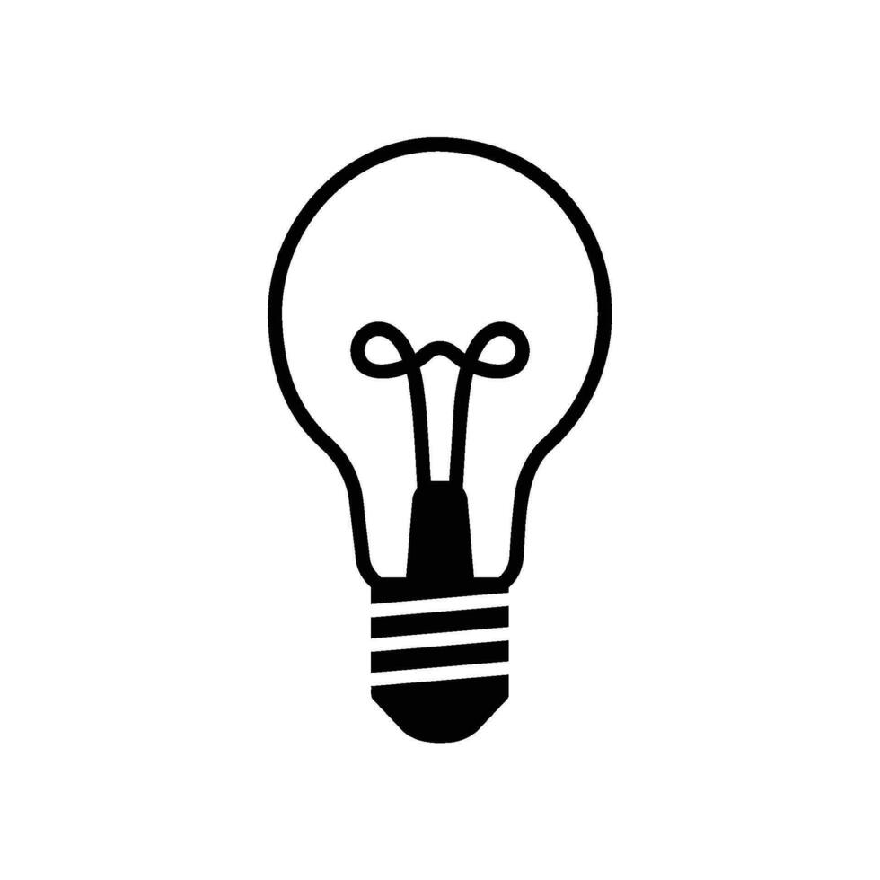 Lightbulb icon for light and idea vector