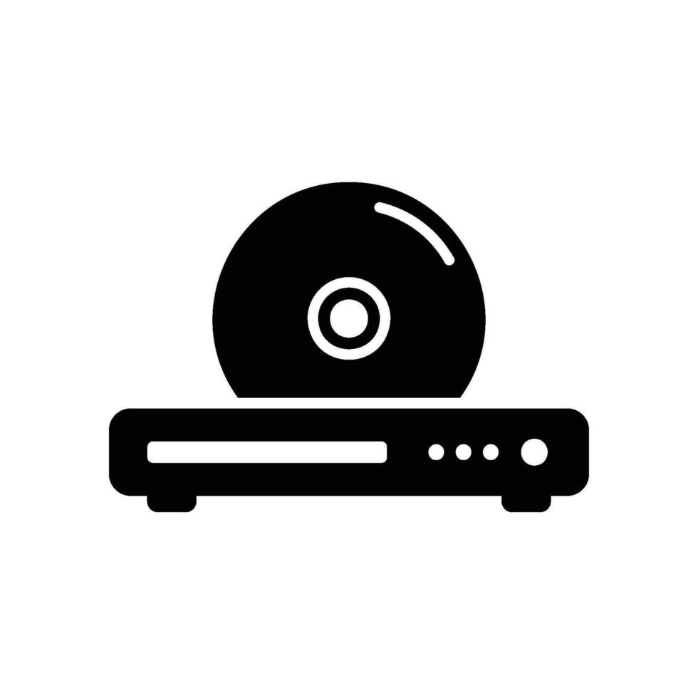 DVD player icon for playing video or music vector